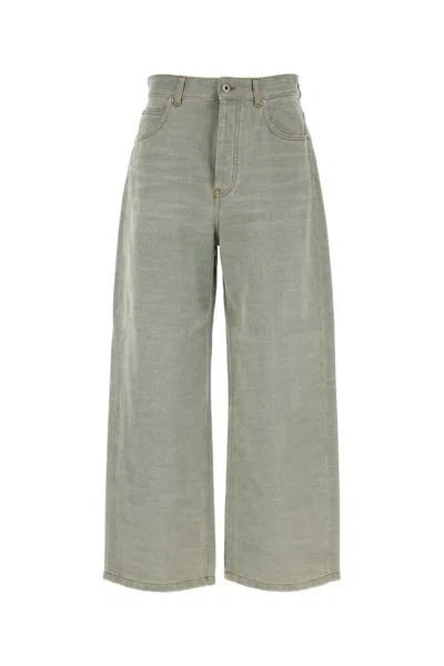 Loewe Relaxed Fit Wide Leg Denim Trousers In Green