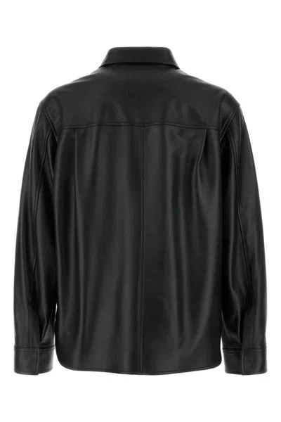 Loewe Wool Shirt With Collar And Front Pocket In Green