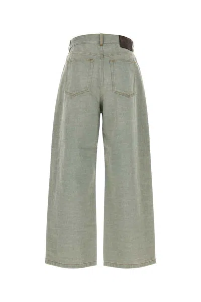 Loewe Relaxed Fit Wide Leg Denim Trousers In Green