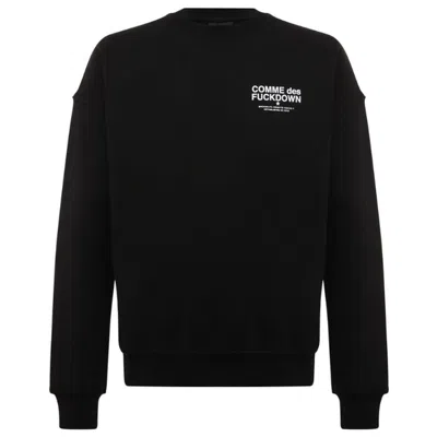 Comme Des Fuckdown Black Cotton Sweater In Black