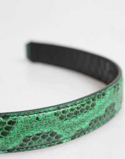 Dolce & Gabbana Black Green Exotic Leather Bag Shoulder Strap