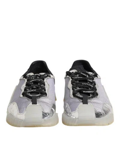 Pre-owned Dolce & Gabbana Black Silver Ns1 Men Low Top Sneakers Men's Shoes () In Multi
