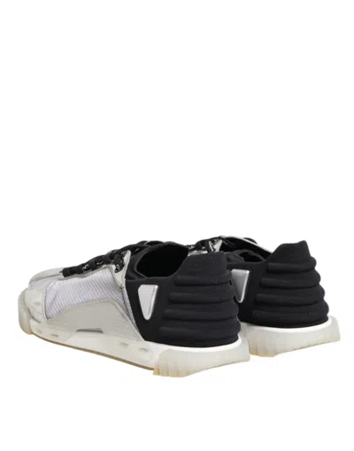 Pre-owned Dolce & Gabbana Black Silver Ns1 Men Low Top Sneakers Men's Shoes () In Multi