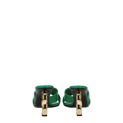 Dolce & Gabbana 75 Croc Embossed Leather Mules In Green