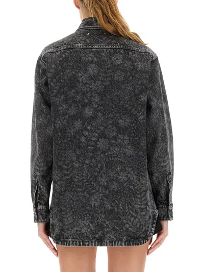 Golden Goose Journey Ollie Boyfriend Denim Button-up Shirt In Black