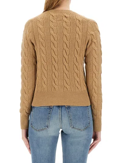 Polo Ralph Lauren Cable-knit Cardigan In Brown