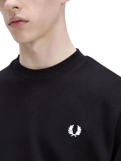 Fred Perry Sweatshirt With Logo Embroidery In Black