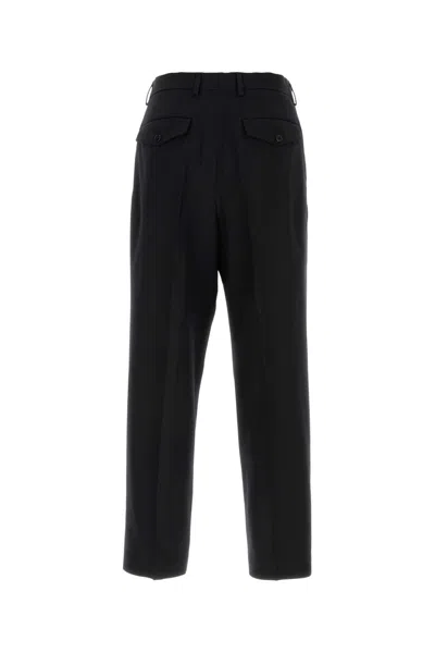 Dries Van Noten Black Wool Pant In Black