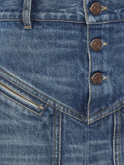 Chloé Denim Midi Skirt In Blue