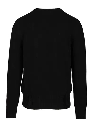 Givenchy Mens Black Logo-embroidered Crewneck Knitted Cotton Jumper Xl In Black