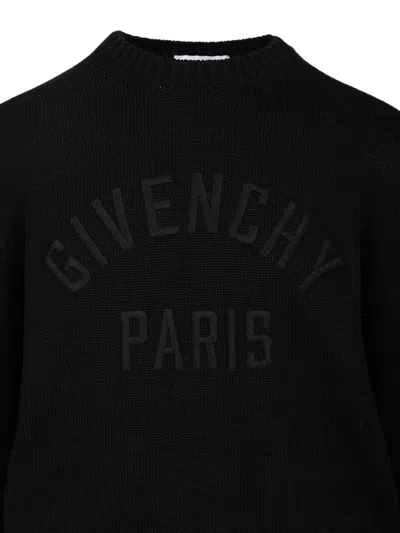 Givenchy Mens Black Logo-embroidered Crewneck Knitted Cotton Jumper Xl In Black