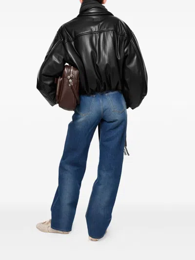 Acne Studios Women Bomber Giacca Pelle In Black