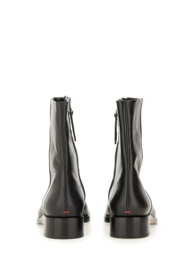 Aeyde Black Calf Leather Boot In Black