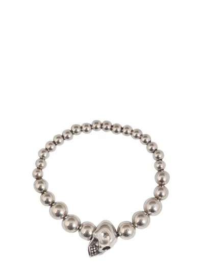 Alexander Mcqueen Men Bracciale Skull In Gold