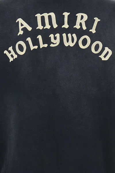 Amiri Felpa In Cotone Ardesia  Uomo In Black