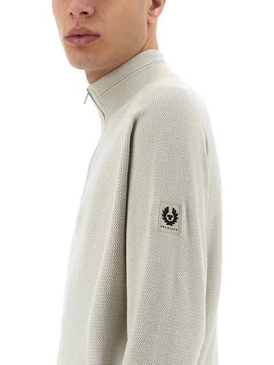 Belstaff Men Shirt With Zip. In White