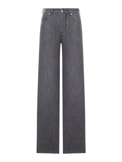 Bottega Veneta Black Washed Palazzo Jeans In Black