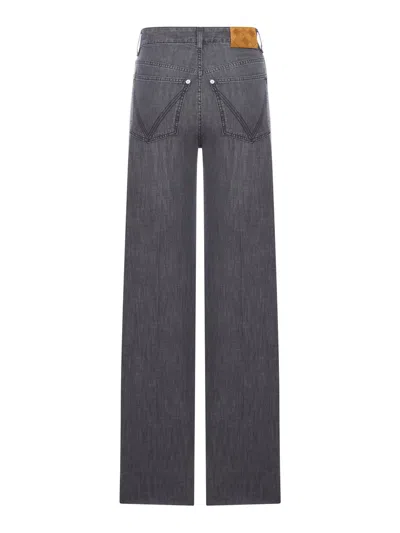 Bottega Veneta Black Washed Palazzo Jeans In Black