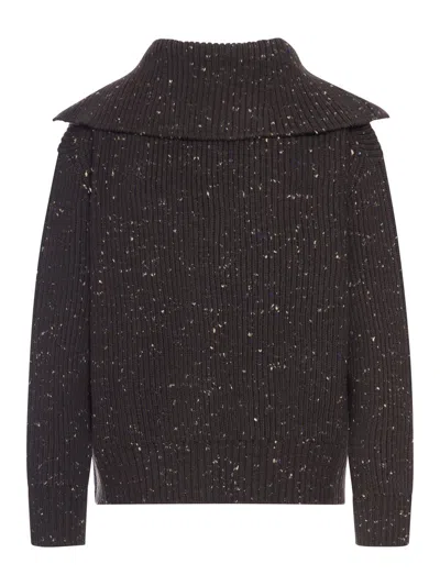 Bottega Veneta Women Ribbed Cardigan With Wide Neck In Black