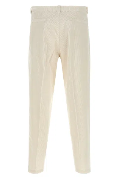 Brunello Cucinelli Corduroy Trousers With Belt Loops And Pockets In Neutral