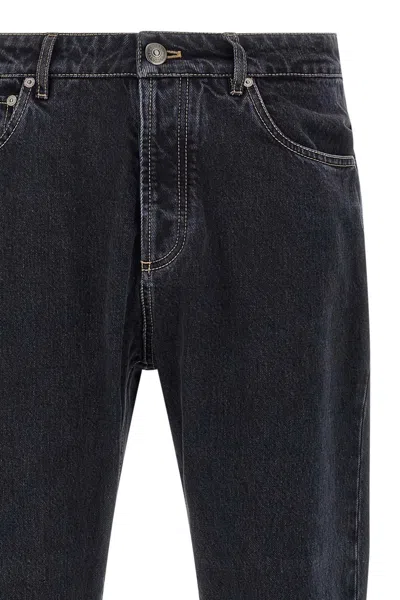 Brunello Cucinelli Rolled Cuff Five-pocket Denim Trousers In Black