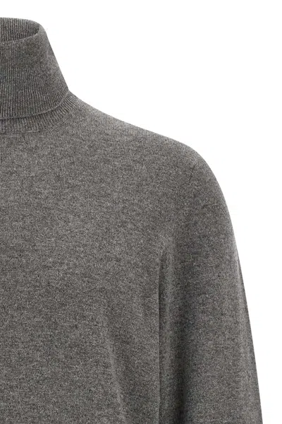 Brunello Cucinelli Grey Turtleneck Sweater In Gray