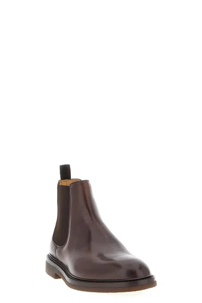 Brunello Cucinelli Chelsea Ankle Boots In Brown