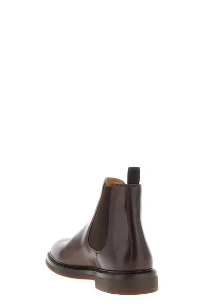 Brunello Cucinelli Chelsea Ankle Boots In Brown