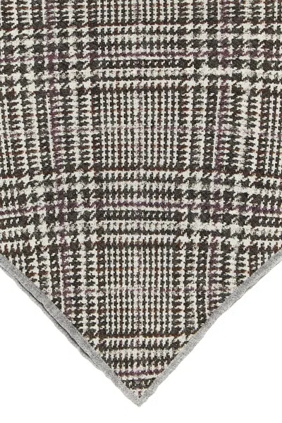Brunello Cucinelli Men Prince Of Wales Pocket Clutch Bag In Gray