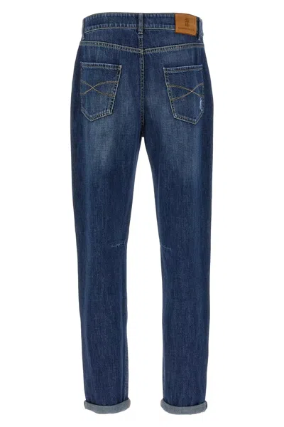Brunello Cucinelli Men Used Effect Jeans In Blue