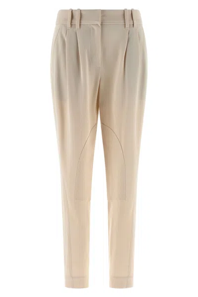 Brunello Cucinelli Equestrian Pants Beige In White
