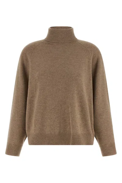 Brunello Cucinelli Shiny Shirt Details Sweaters And Cardigans Brown In Brown