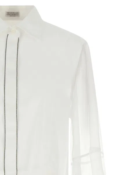Brunello Cucinelli Layered Shirt Featuring Buttoned Cuffs In White