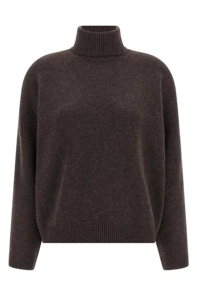 Brunello Cucinelli High Neck Sweater Sweaters And Cardigans Brown In Brown