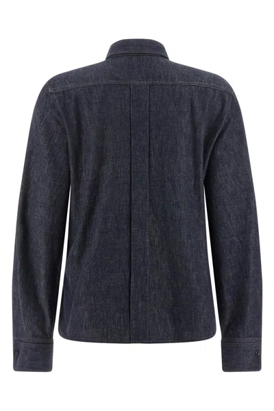 Brunello Cucinelli Cotton Grey Shirt In Blue
