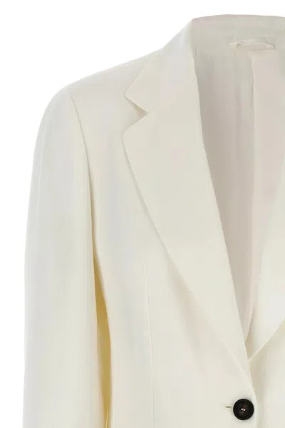 Brunello Cucinelli Tailored Single-breasted Blazer In White