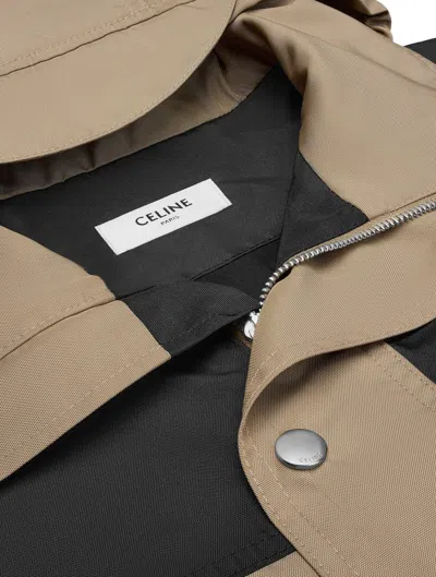 Celine Men Bicolor Nylon Jacket In White