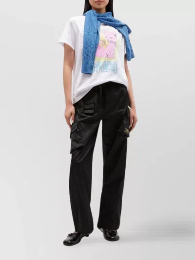 Ganni Neon Kitty Bright White T-shirt In White