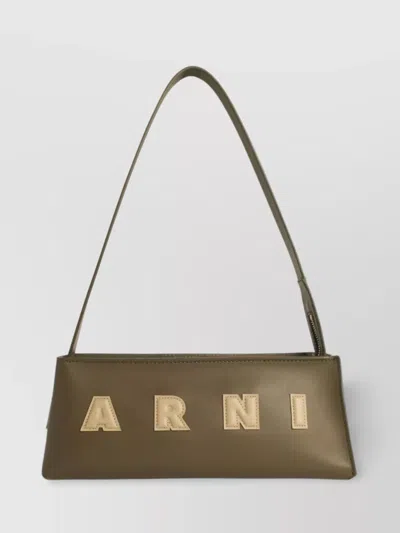 Marni Leather Shoulder Bag Museo Baguette In Green