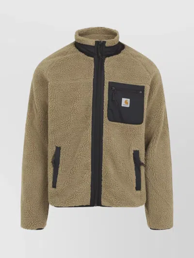 Carhartt Liner Jacket With High Collar And Pockets In Green