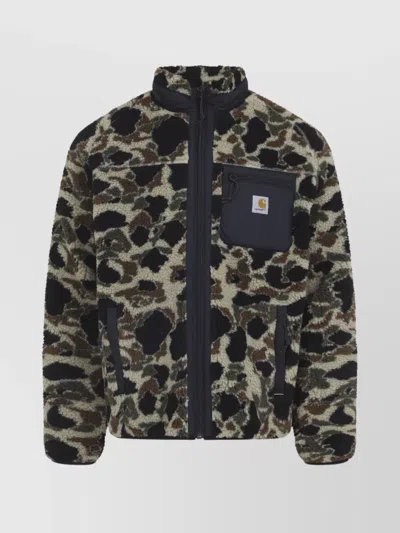 Carhartt Prentis Liner Camouflage-pattern Fleece Jacket In Black