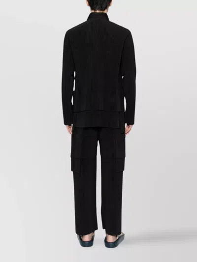 Issey Miyake Long Sleeve Shirt Featuring Large Front Pockets In Black