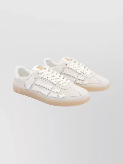 Amiri Pacific Bones Crocodile-effect Suede Sneakers In Neutral