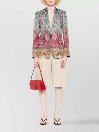 Pierre Louise Mascia Floral Patterned Single-breasted Silk Jacket In Multi