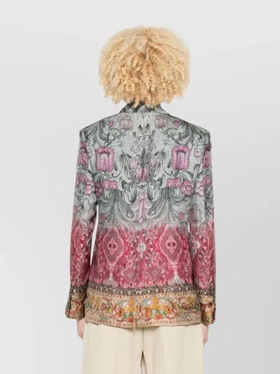 Pierre Louise Mascia Floral Patterned Single-breasted Silk Jacket In Multi