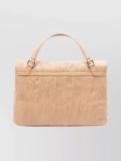 Zanellato Structured Beige Lamb Leather Shoulder Bag In Brown