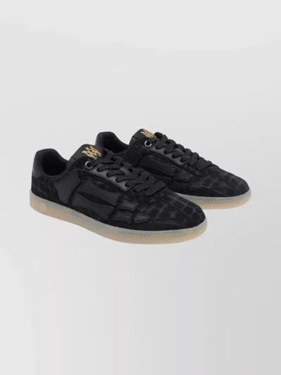 Amiri Crocodile Pattern Low-top Sneakers In Black