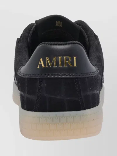 Amiri Crocodile Pattern Low-top Sneakers In Black