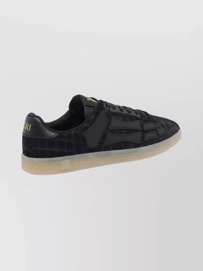 Amiri Crocodile Pattern Low-top Sneakers In Black