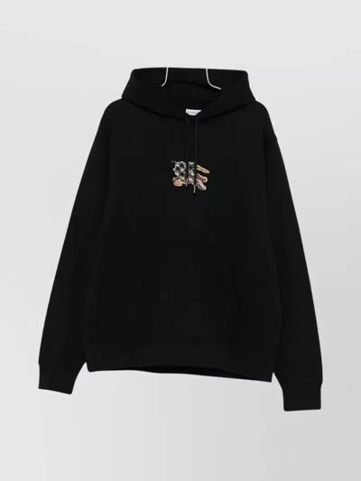 Burberry Simon Hoodie With Front Pocket And Hood In Black